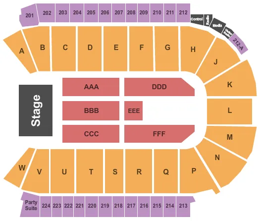 END STAGE Seating Map Seating Chart