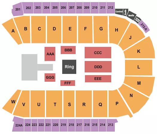 WRESTLING AEW Seating Map Seating Chart