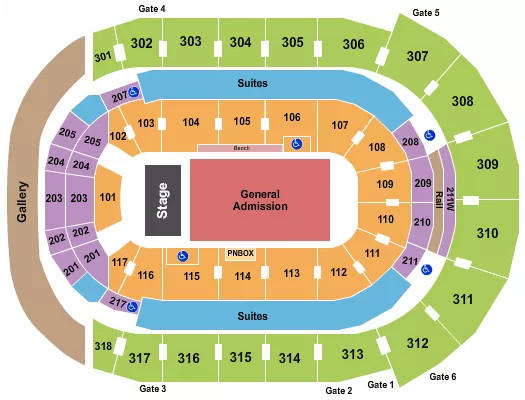ENDSTAGE FULL FLR GA Seating Map Seating Chart