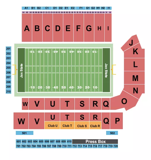 BURGESS SNOW FIELD AT AMFIRST STADIUM FOOTBALL Seating Map Seating Chart