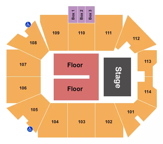 BURNS ARENA UT THEO VON Seating Map Seating Chart