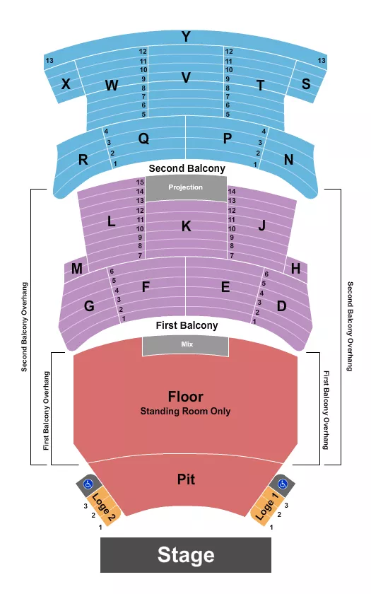 ENDSTAGE PIT Seating Map Seating Chart