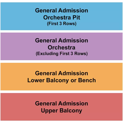 BUSKIRK CHUMLEY THEATER ENDSTAGE GA BY ROWS Seating Map Seating Chart