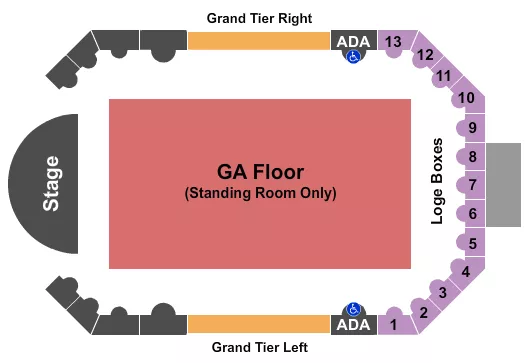 GA FLR W GT LOGE BOX Seating Map Seating Chart