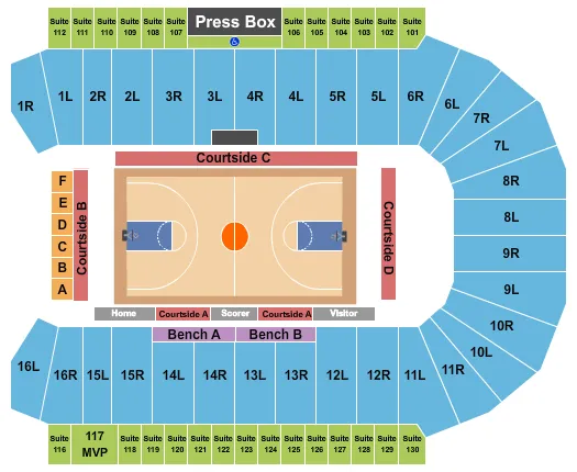BASKETBALL Seating Map Seating Chart