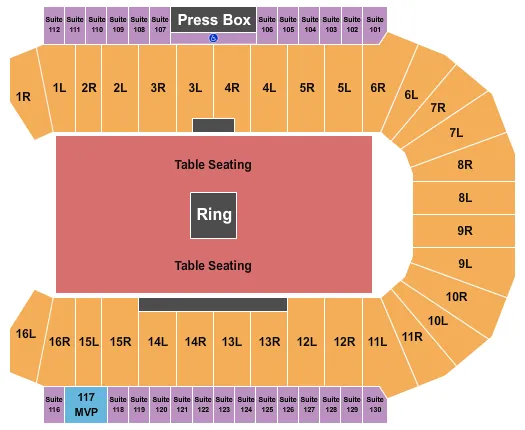BOXING 2 Seating Map Seating Chart