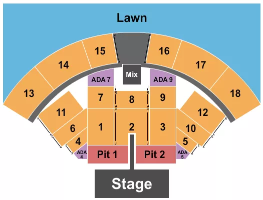 ENDSTAGE SPLIT PIT Seating Map Seating Chart