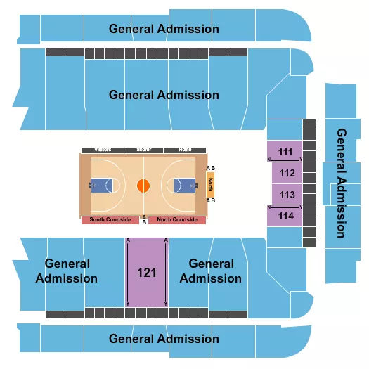 BASKETBALL WITH GA 2 Seating Map Seating Chart