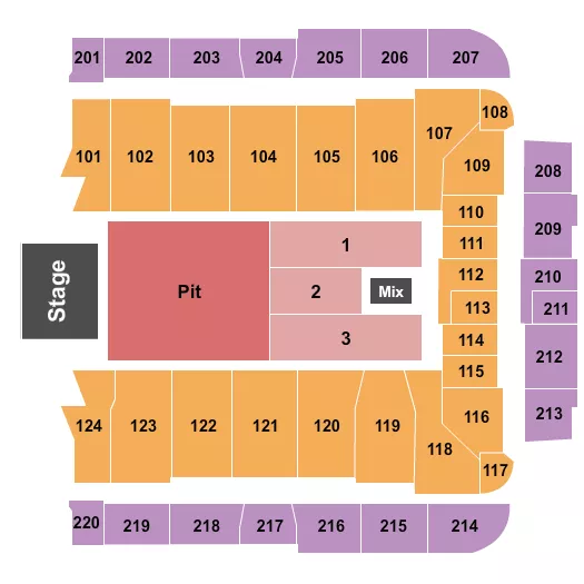 ENDSTAGE PIT 2 Seating Map Seating Chart