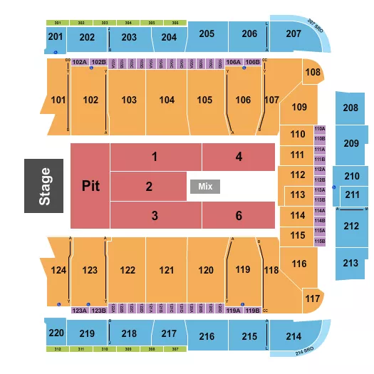ENDSTAGE PIT 3 Seating Map Seating Chart