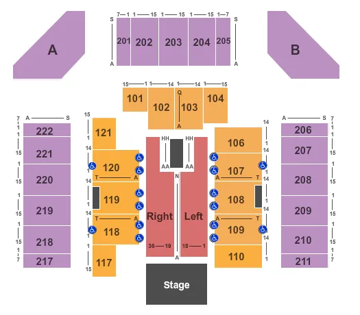 END STAGE Seating Map Seating Chart