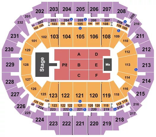 ENDSTAGE PIT W CATWALK Seating Map Seating Chart