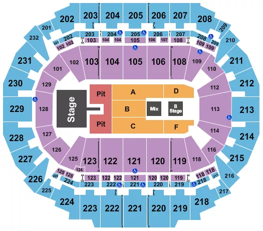 KEITH URBAN 1 Seating Map Seating Chart