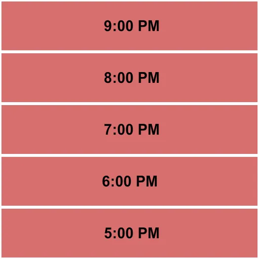 TIMED ENTRY Seating Map Seating Chart