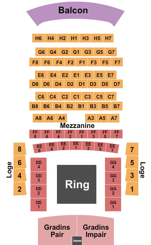 BOXING Seating Map Seating Chart