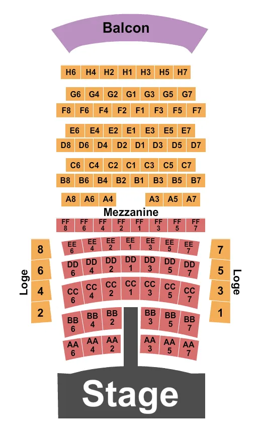 ENDSTAGE 3 Seating Map Seating Chart