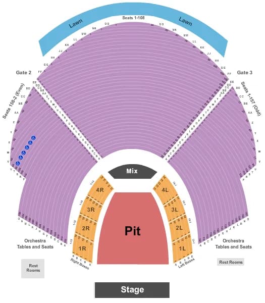 CONCERT NOTABLES Seating Map Seating Chart