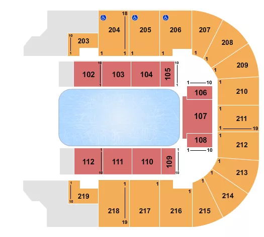 DISNEY ON ICE 2 Seating Map Seating Chart