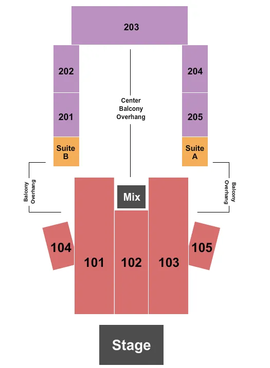 CAESARS CASINO SOUTHERN INDIANA ENDSTAGE Seating Map Seating Chart