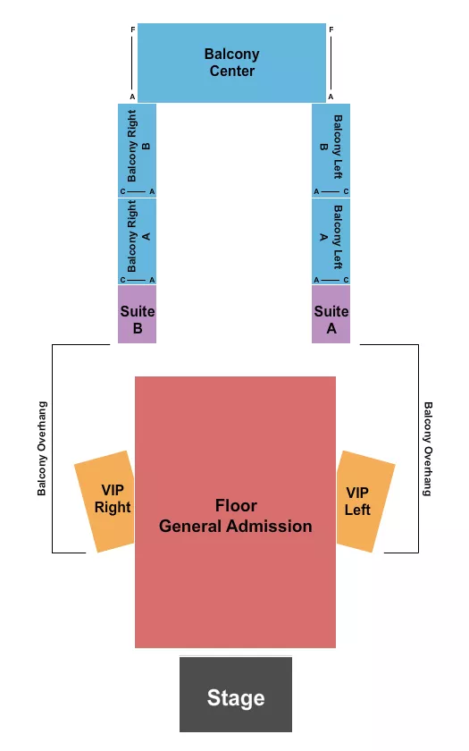 CAESARS CASINO SOUTHERN INDIANA GA FLOOR RSV BALCONY 2 Seating Map Seating Chart