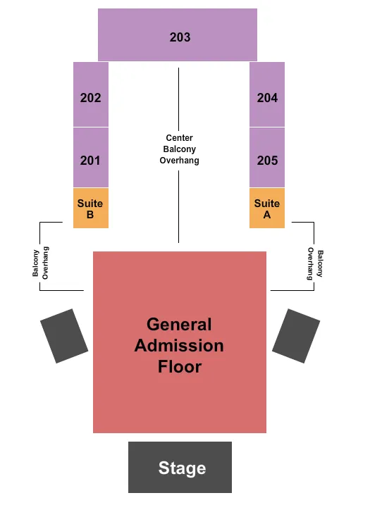CAESARS CASINO SOUTHERN INDIANA GA FLOOR RSV BALCONY Seating Map Seating Chart