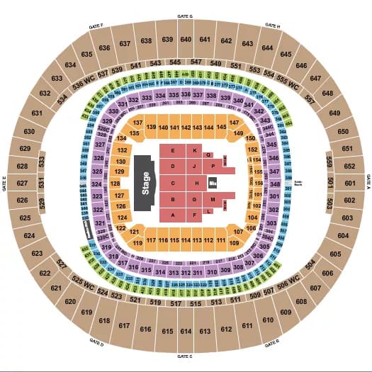 BRUNO MARS Seating Map Seating Chart