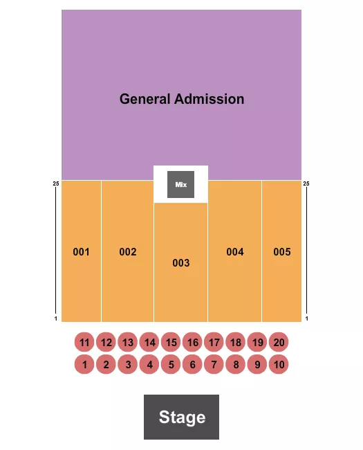 ENDSTAGE TBLS 1 20 RSRV 001 005 GA Seating Map Seating Chart