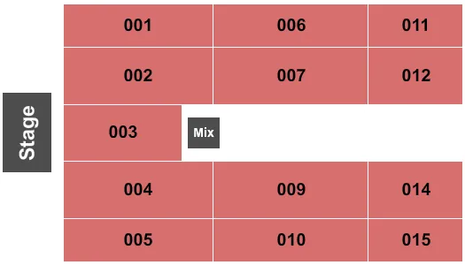 END STAGE Seating Map Seating Chart