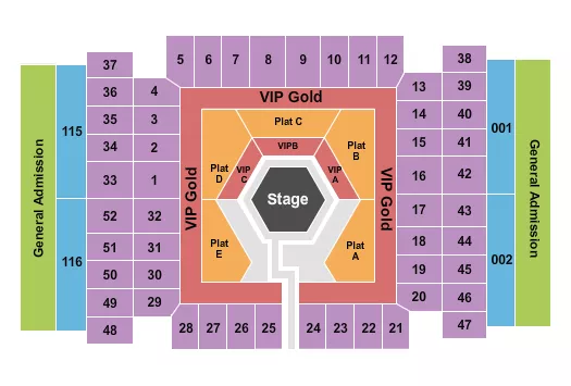 MMA Seating Map Seating Chart