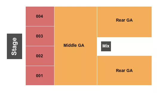 RSV FRONT MIDDLE REAR GA Seating Map Seating Chart