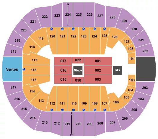 CENTER STAGE 1 Seating Map Seating Chart