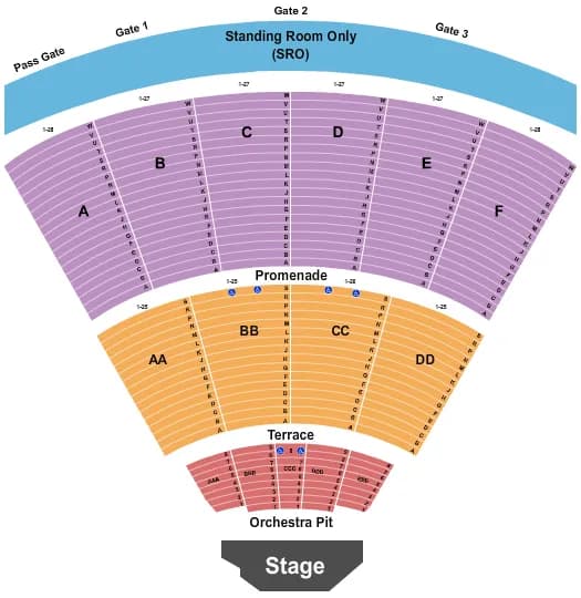 END STAGE Seating Map Seating Chart