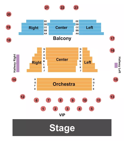 CALIFORNIA THEATRE PITTSBURG ENDSTAGE Seating Map Seating Chart