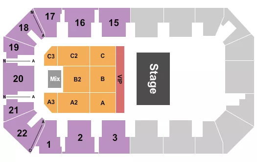 HALF HOUSE FRONT VIP FLR A C3 Seating Map Seating Chart