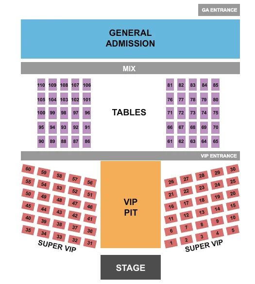 CAMERON COUNTY AMPHITHEATER EVENT CENTER LEE BRICE Seating Map Seating Chart