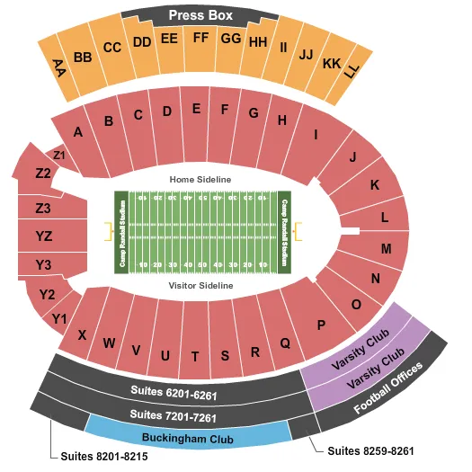 FOOTBALL Seating Map Seating Chart