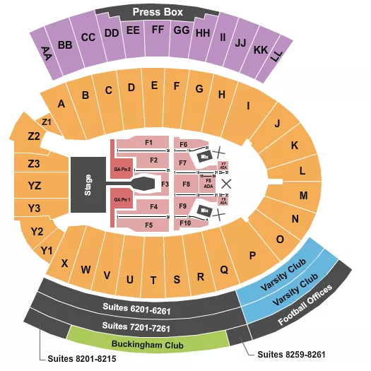 MORGAN WALLEN Seating Map Seating Chart