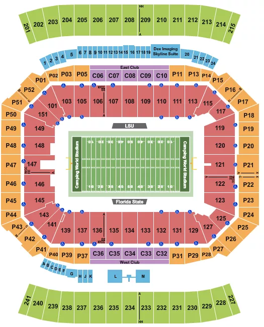 CAMPING WORLD KICKOFF 2 Seating Map Seating Chart