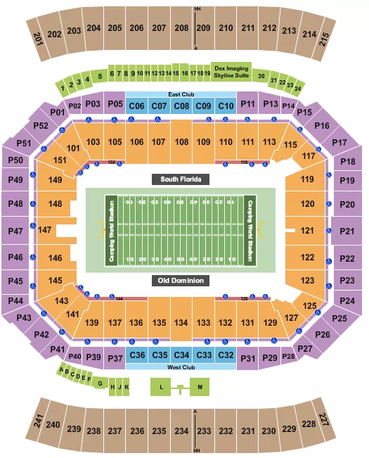CURE BOWL Seating Map Seating Chart