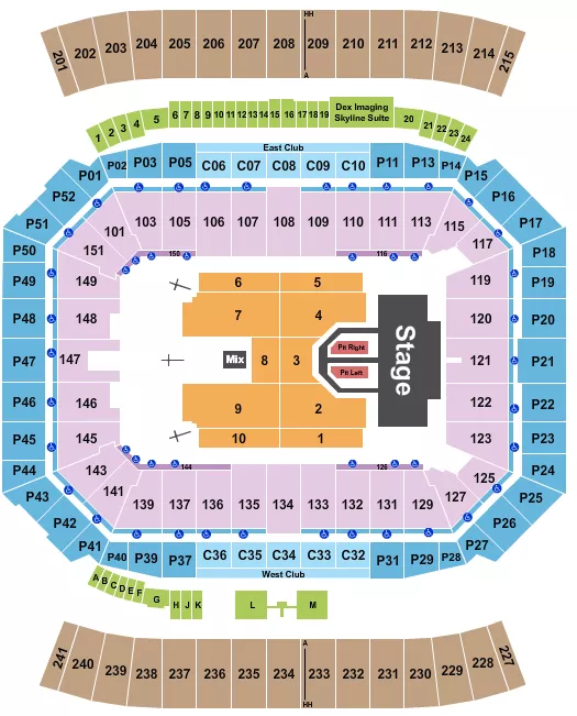 DEF LEPPARD Seating Map Seating Chart