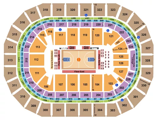BASKETBALL SEA BEARS Seating Map Seating Chart