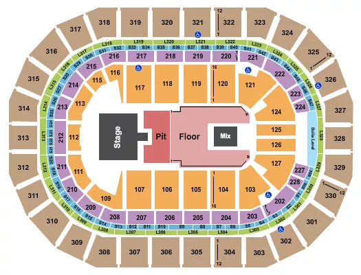 ENDSTAGE PIT 2 Seating Map Seating Chart