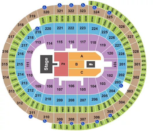 ENDSTAGE PIT Seating Map Seating Chart