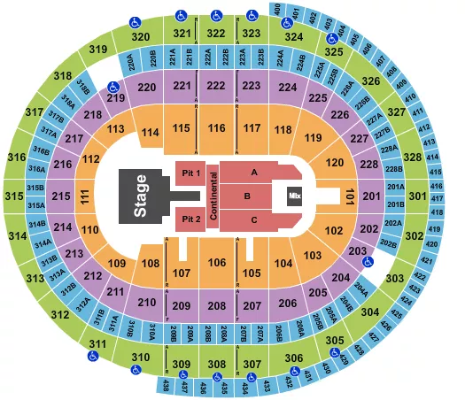 LUKE BRYAN 2026 Seating Map Seating Chart