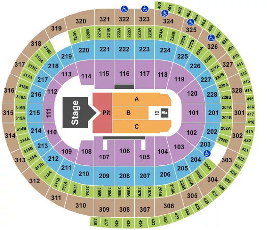 SAM HUNT Seating Map Seating Chart
