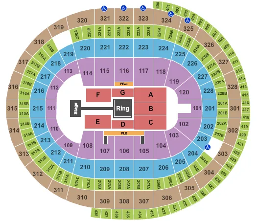 WWE 2 Seating Map Seating Chart