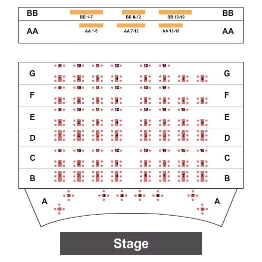 END STAGE Seating Map Seating Chart