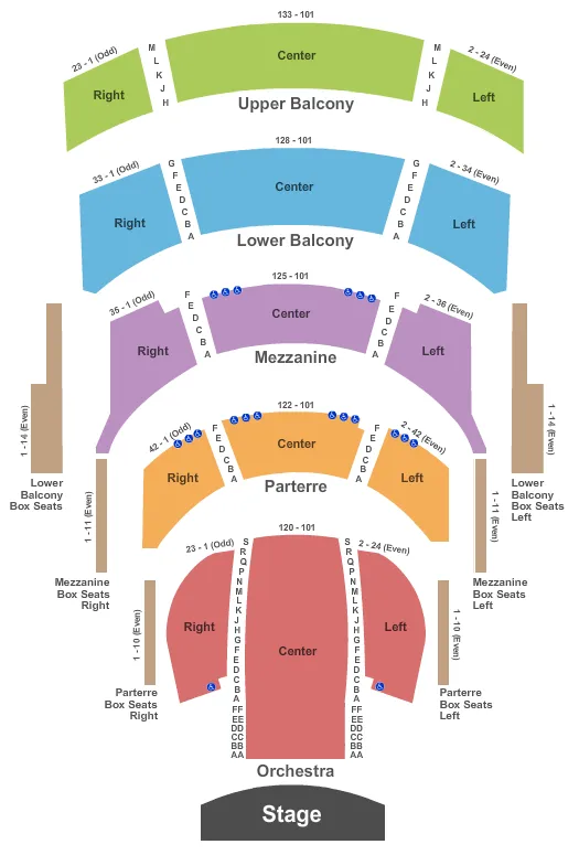 END STAGE Seating Map Seating Chart