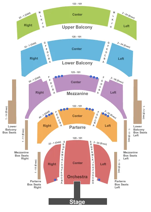T STAGE Seating Map Seating Chart