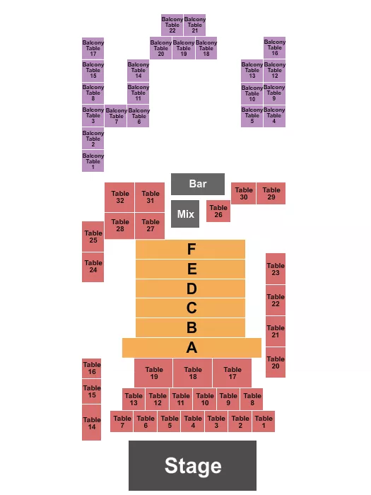 ENDSTAGE TABLES RSV Seating Map Seating Chart